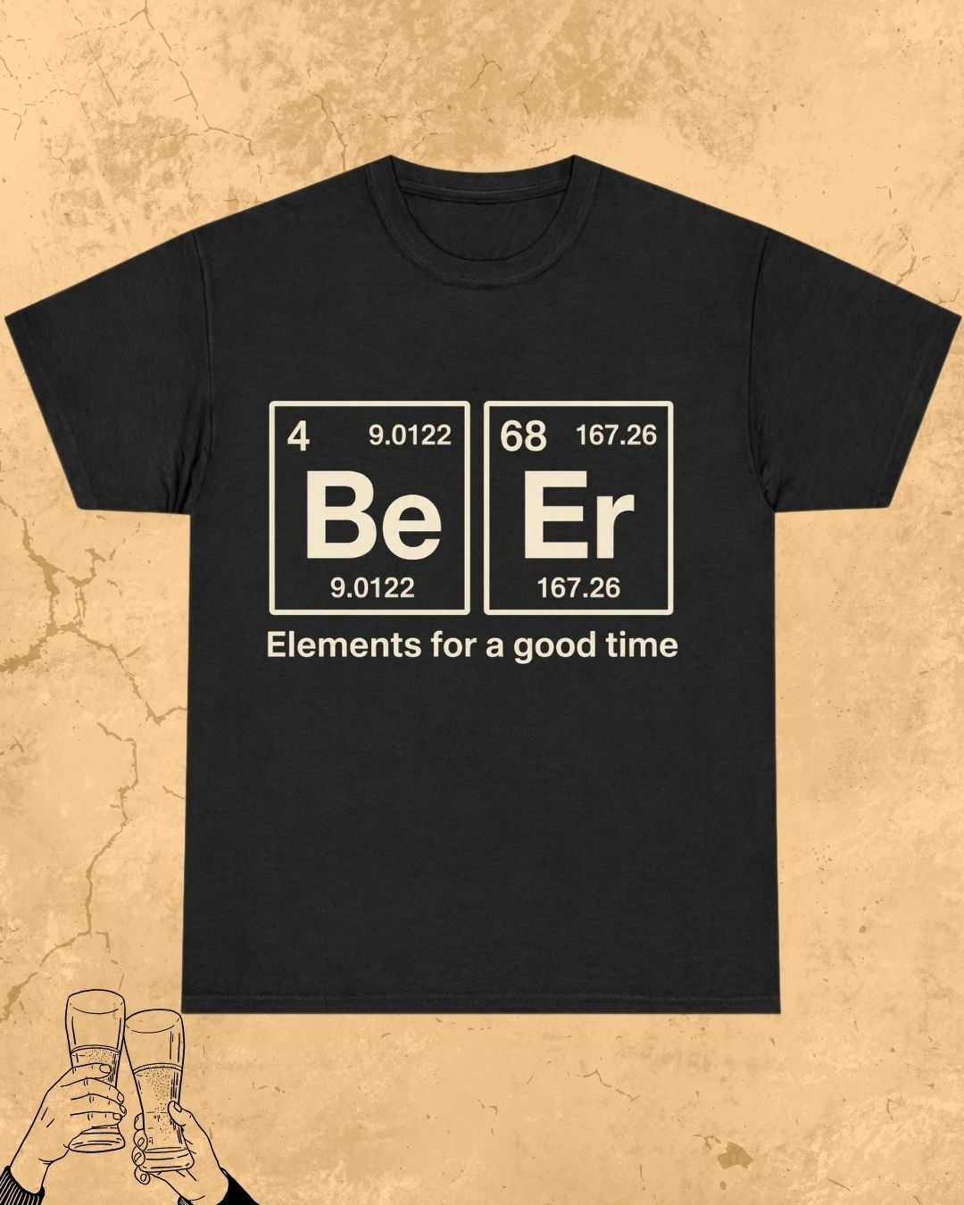 Beer Chemistry Pun Cotton Tshirt Swiftsoul 