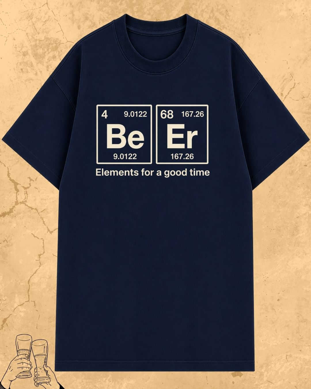 Beer Chemistry Pun Cotton Tshirt Swiftsoul 
