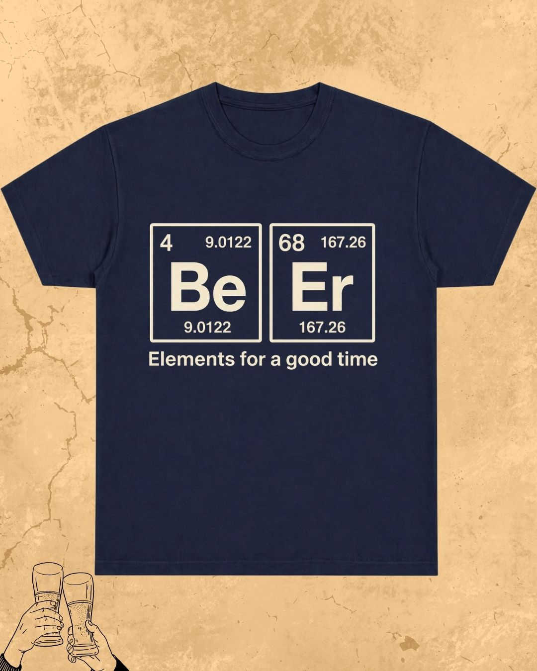 Beer Chemistry Pun Cotton Tshirt Swiftsoul 