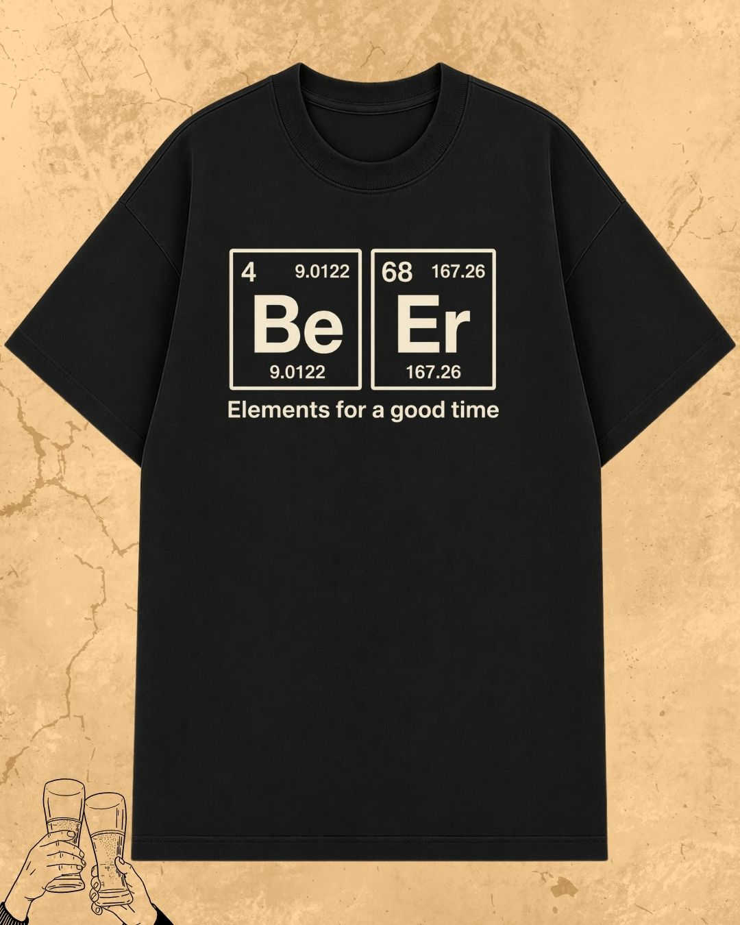 Beer Chemistry Pun Cotton Tshirt Swiftsoul 