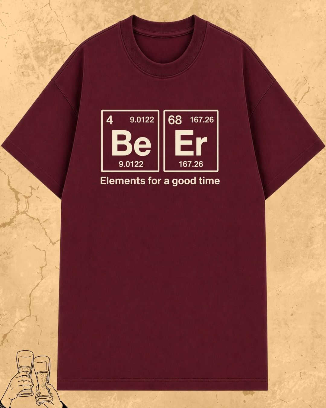 Beer Chemistry Pun Cotton Tshirt Swiftsoul 
