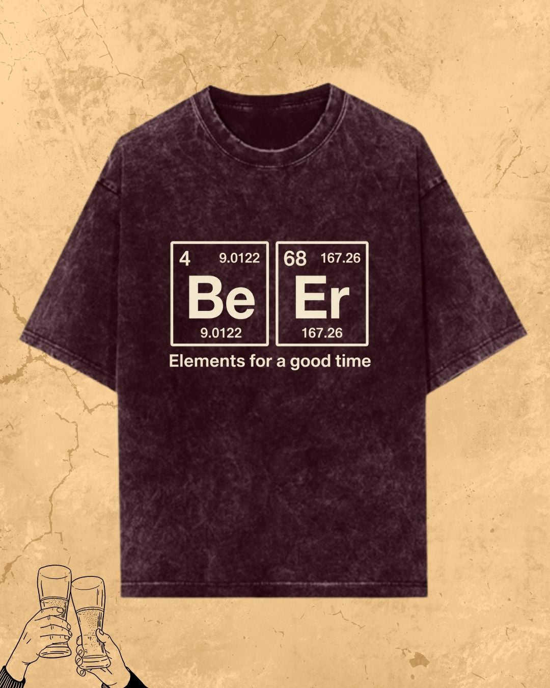 Beer Chemistry Pun Cotton Tshirt Swiftsoul 