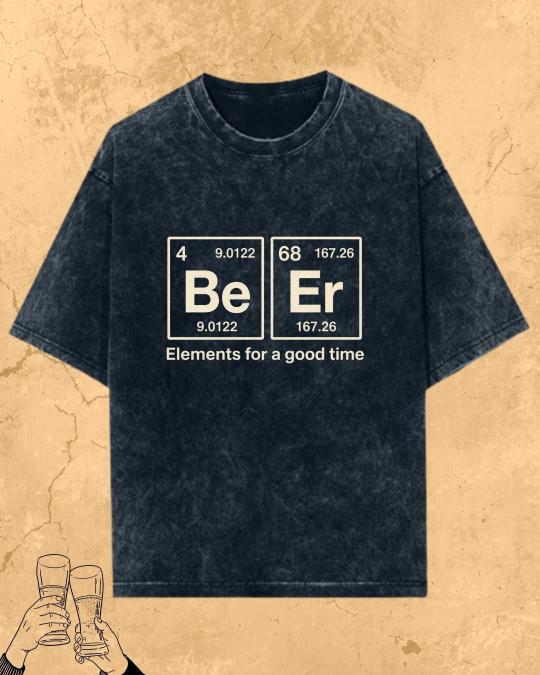 Beer Chemistry Pun Cotton Tshirt Swiftsoul 