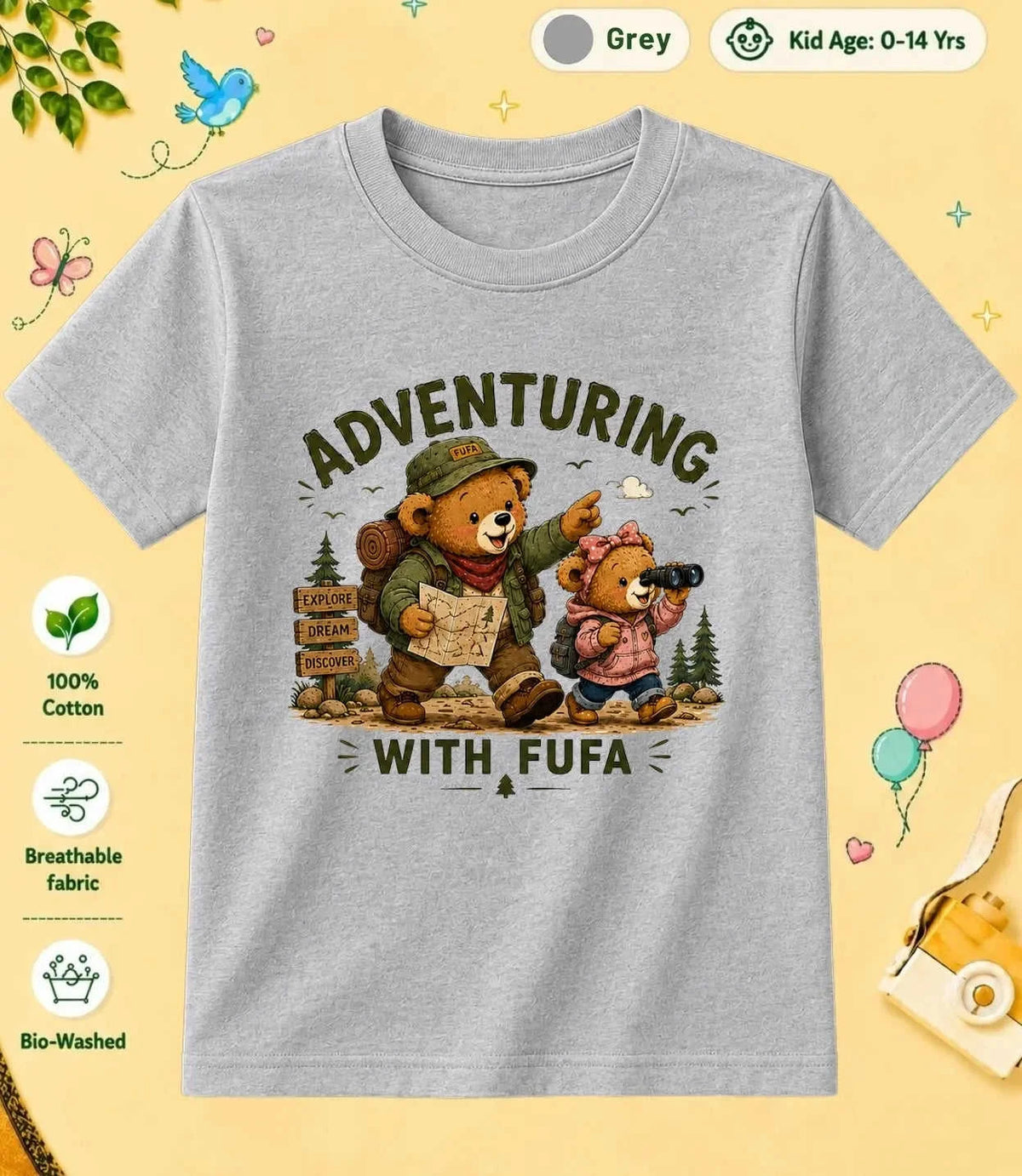 Buaa & Fufa's Treasure kids Cotton Tee Swiftsoul
