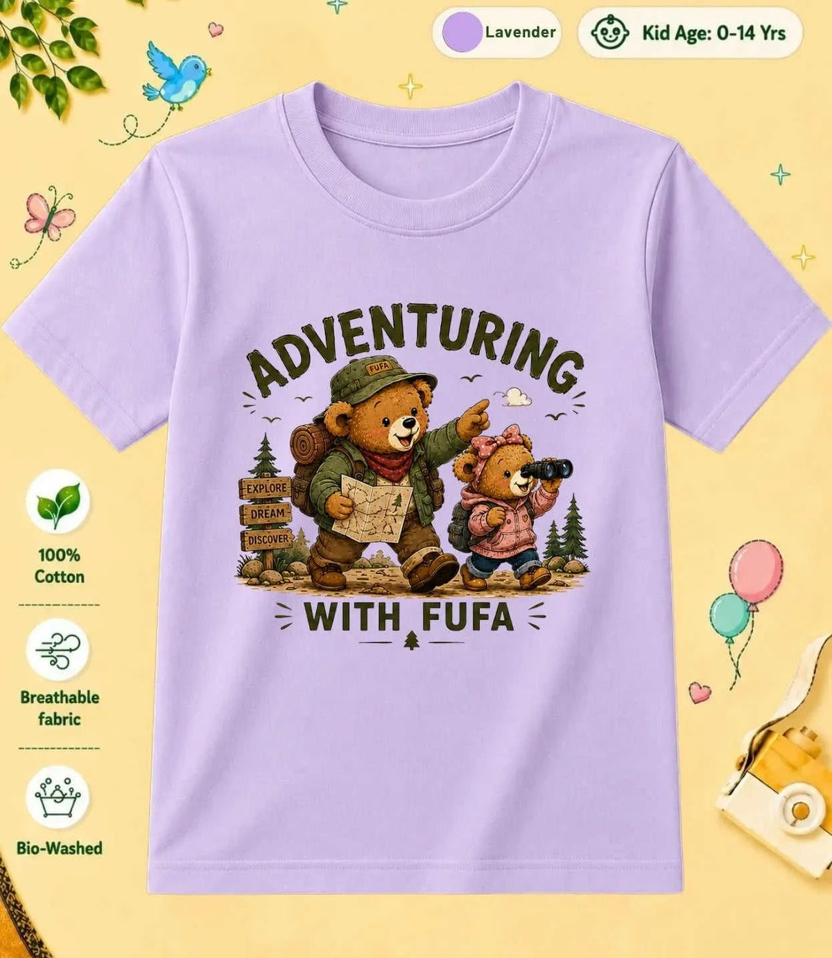 Buaa & Fufa's Treasure kids Cotton Tee Swiftsoul