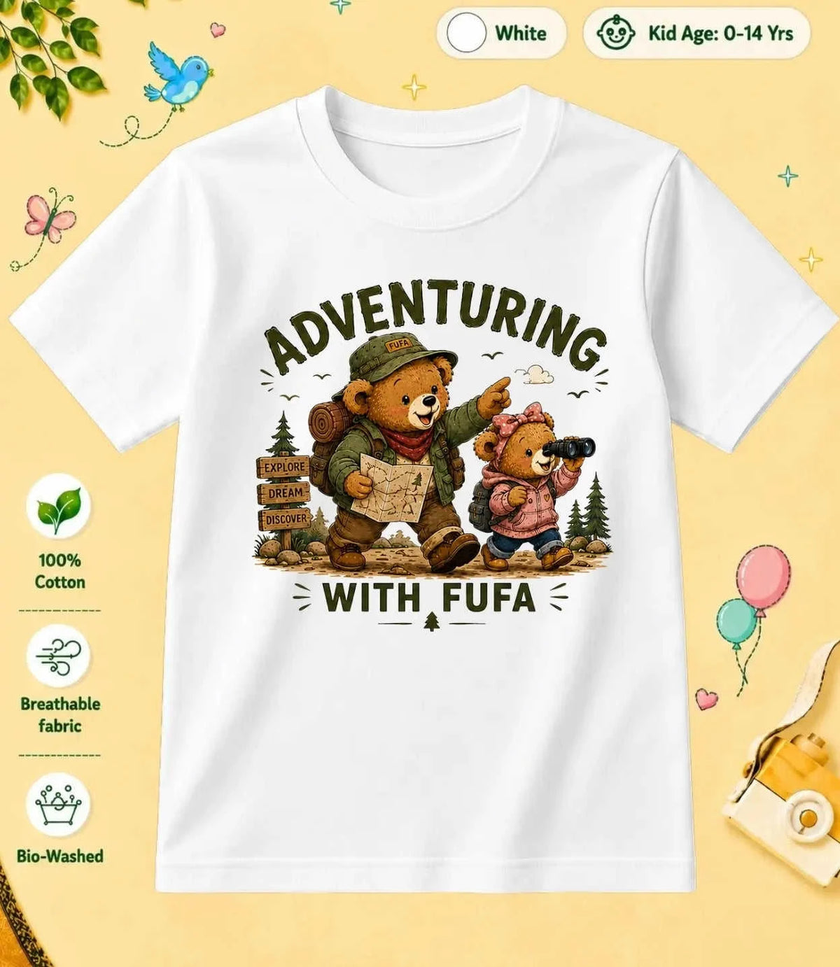 Buaa & Fufa's Treasure kids Cotton Tee Swiftsoul
