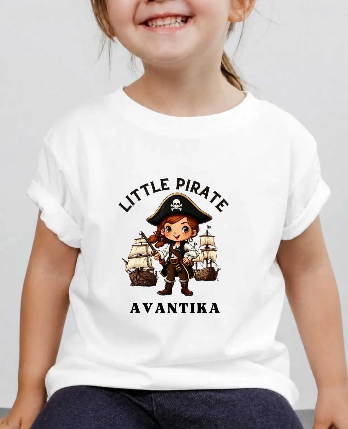 Captain & Pirate Theme Custom Kid Cotton Tshirt Swiftsoul
