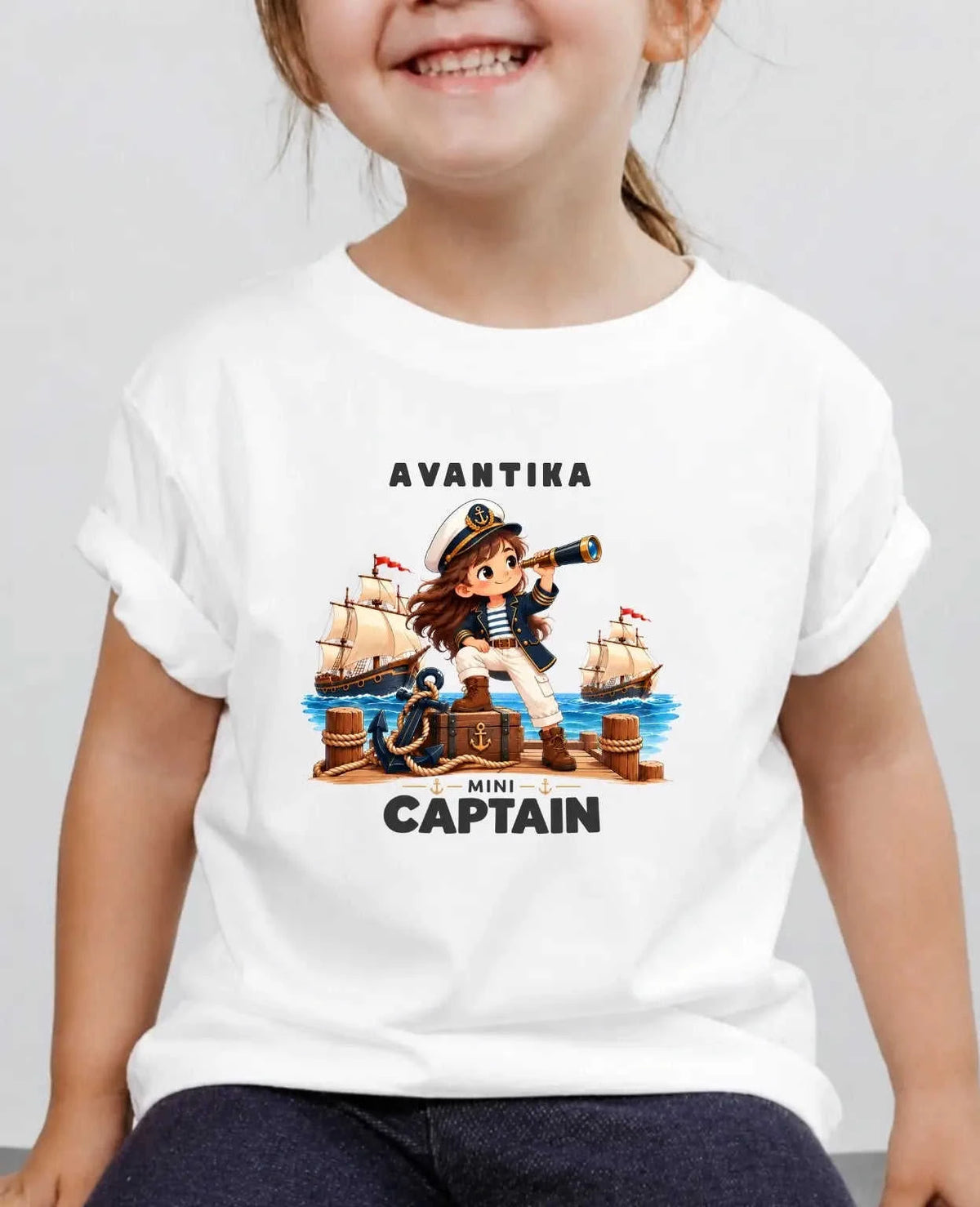Captain & Pirate Theme Custom Kid Cotton Tshirt Swiftsoul