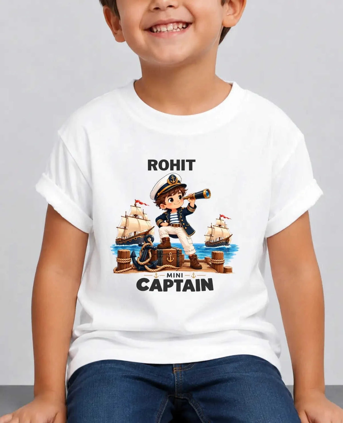 Captain & Pirate Theme Custom Kid Cotton Tshirt Swiftsoul