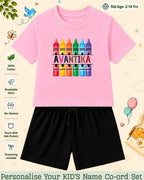 Colorful Crayon Custom Kid Co-ord Set Swiftsoul