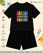 Colorful Crayon Custom Kid Co-ord Set Swiftsoul