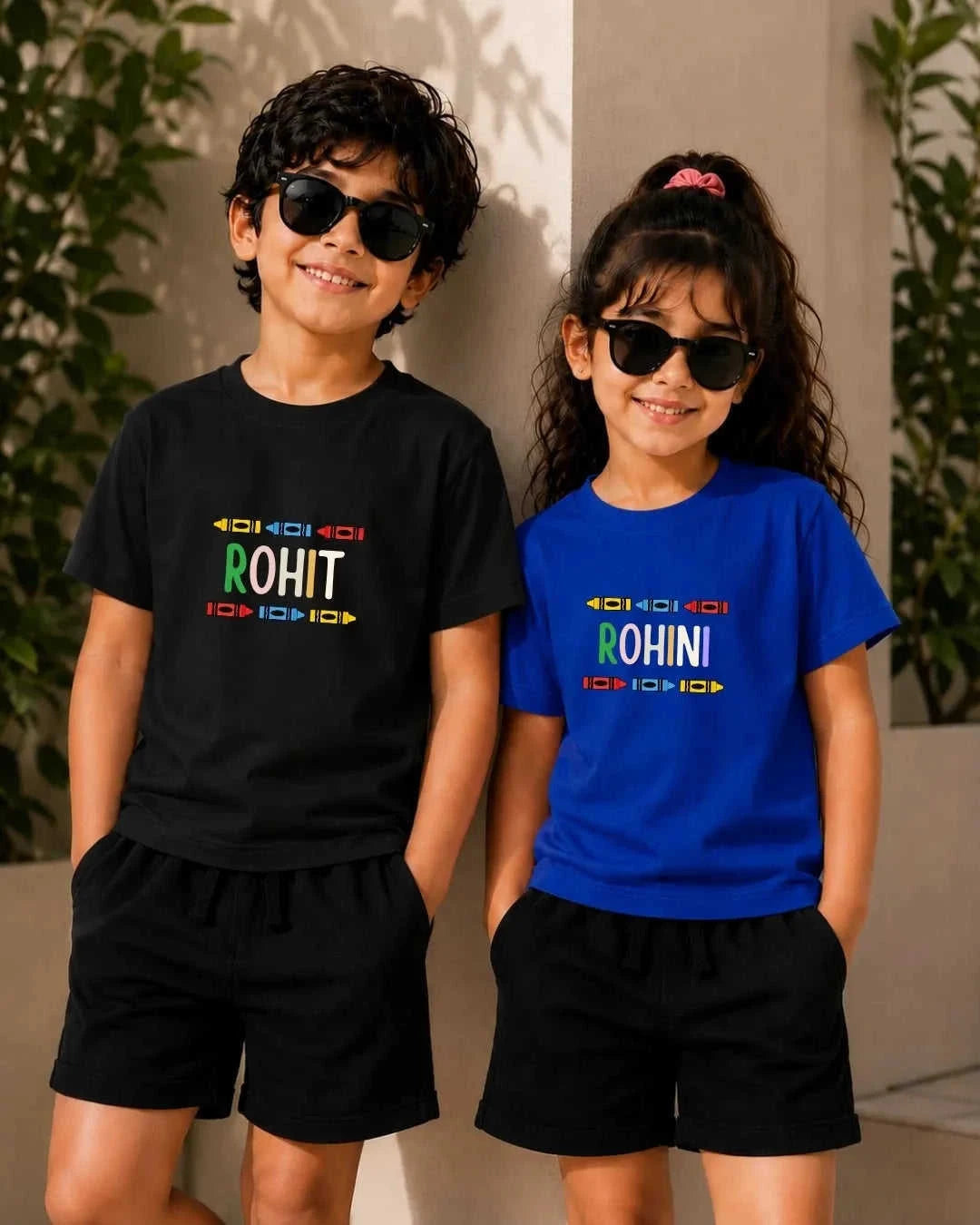 Colorful Crayon Custom Kid Co-ord Set Swiftsoul