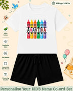 Colorful Crayon Custom Kid Co-ord Set Swiftsoul