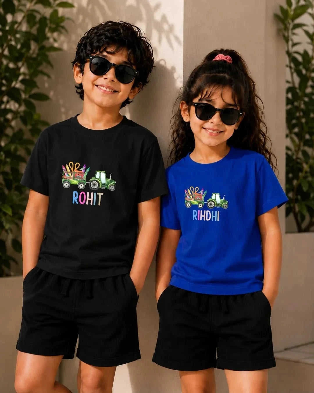 Colorful Crayon Custom Kid Co-ord Set Swiftsoul