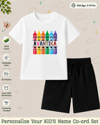 Colorful Crayon Custom Kid Co-ord Set Swiftsoul