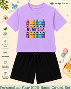 Colorful Crayon Custom Kid Co-ord Set Swiftsoul