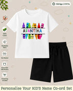 Colorful Crayon Custom Kid Co-ord Set Swiftsoul