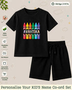 Colorful Crayon Custom Kid Co-ord Set Swiftsoul