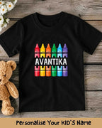 Colorful Crayon Custom Kid Cotton Tee Swiftsoul