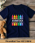 Colorful Crayon Custom Kid Cotton Tee Swiftsoul
