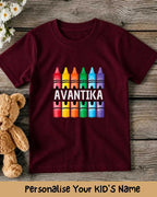 Colorful Crayon Custom Kid Cotton Tee Swiftsoul