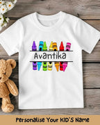 Colorful Crayon Custom Kid Cotton Tee Swiftsoul