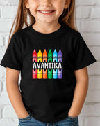Colorful Crayon Custom Kid Cotton Tee Swiftsoul