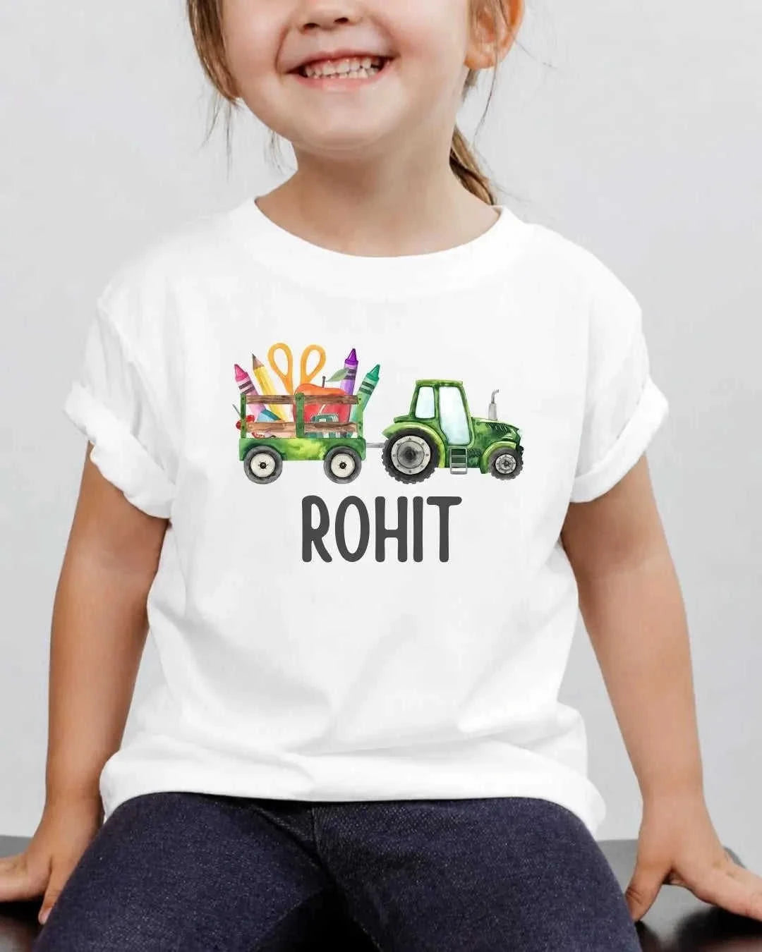 Colorful Crayon Custom Kid Cotton Tee Swiftsoul
