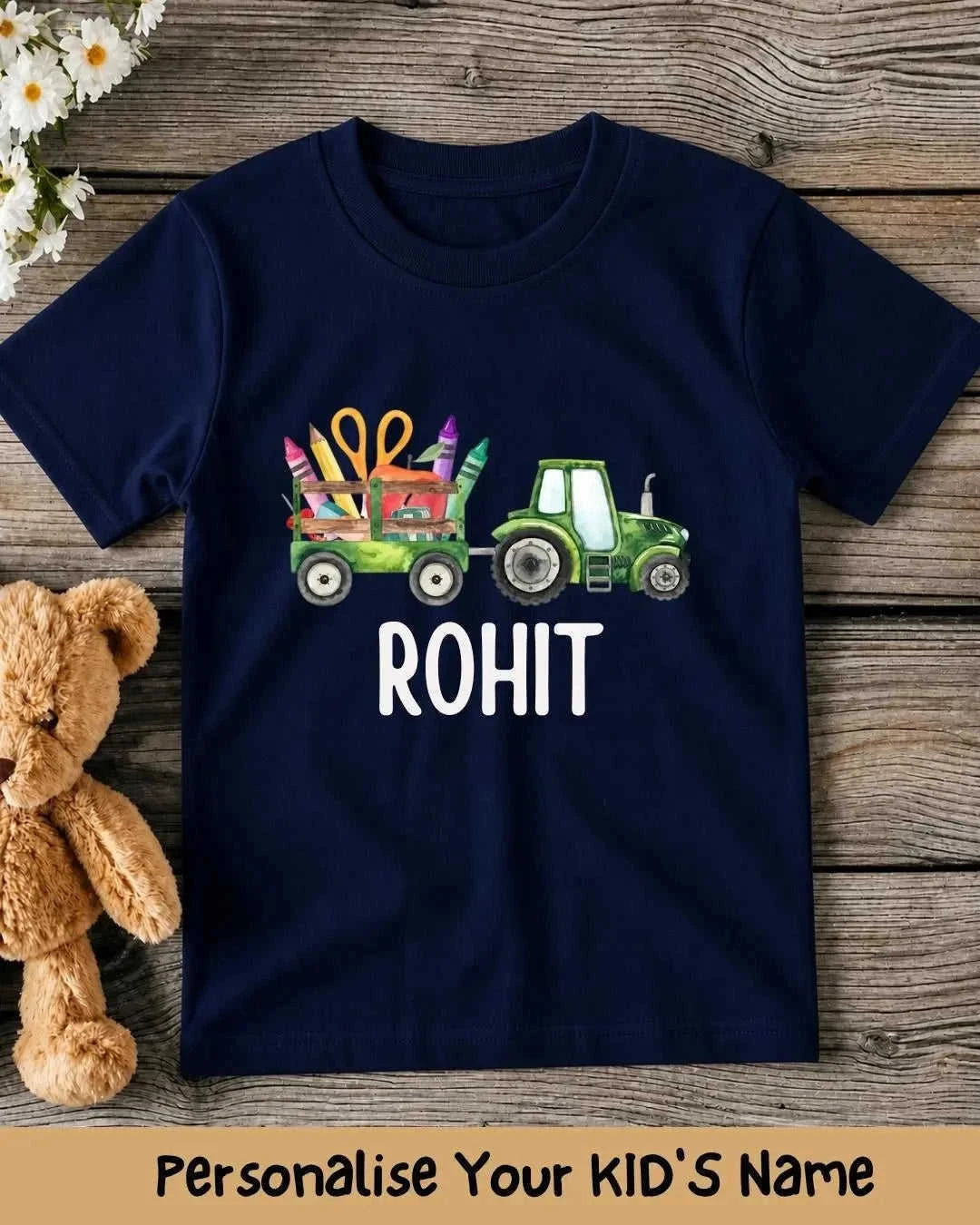 Colorful Crayon Custom Kid Cotton Tee Swiftsoul