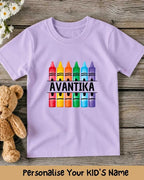 Colorful Crayon Custom Kid Cotton Tee Swiftsoul