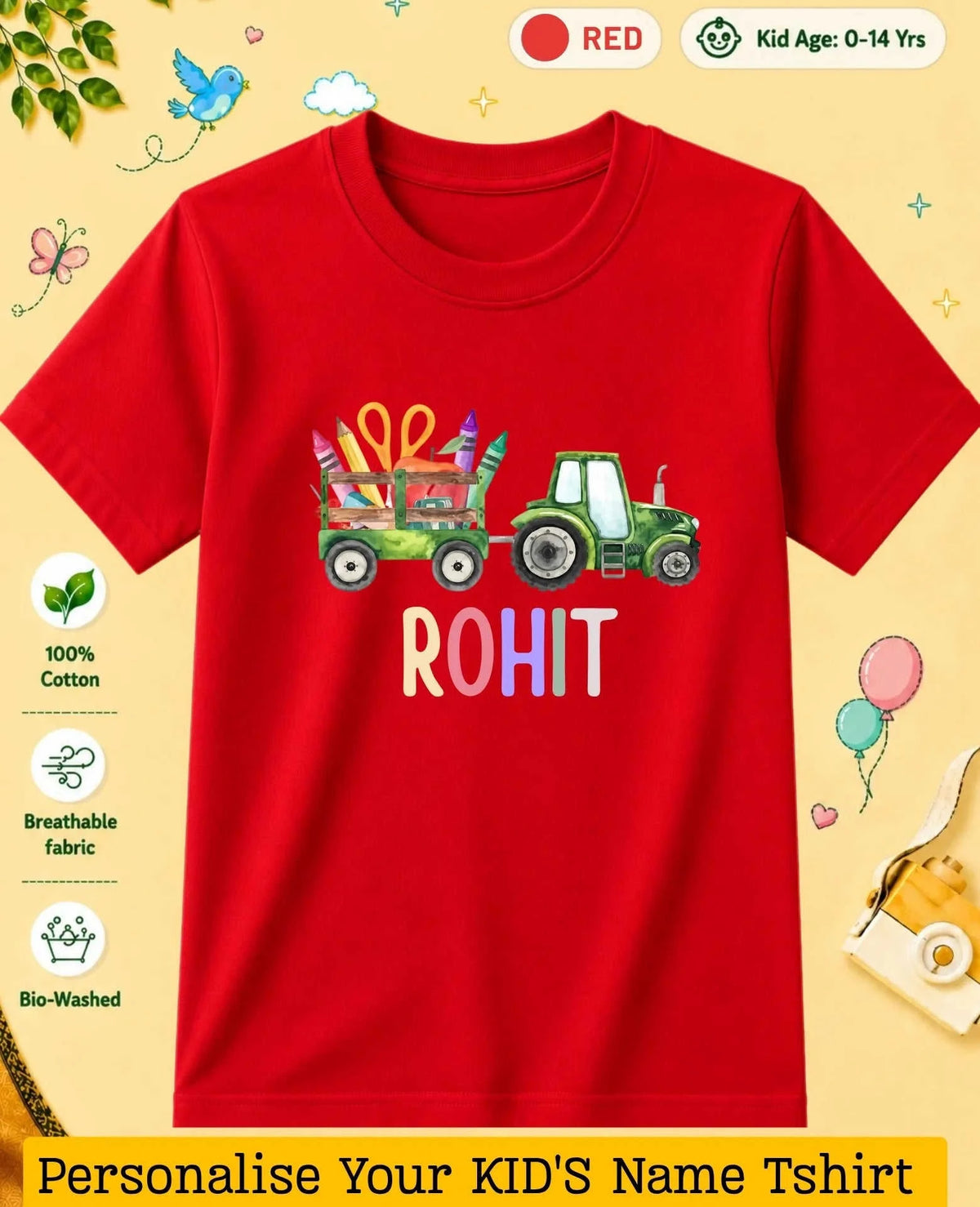 Colorful Crayon Custom Kid Cotton Tshirt Swiftsoul