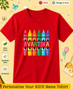 Colorful Crayon Custom Kid Cotton Tshirt Swiftsoul