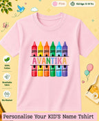 Colorful Crayon Custom Kid Cotton Tshirt Swiftsoul