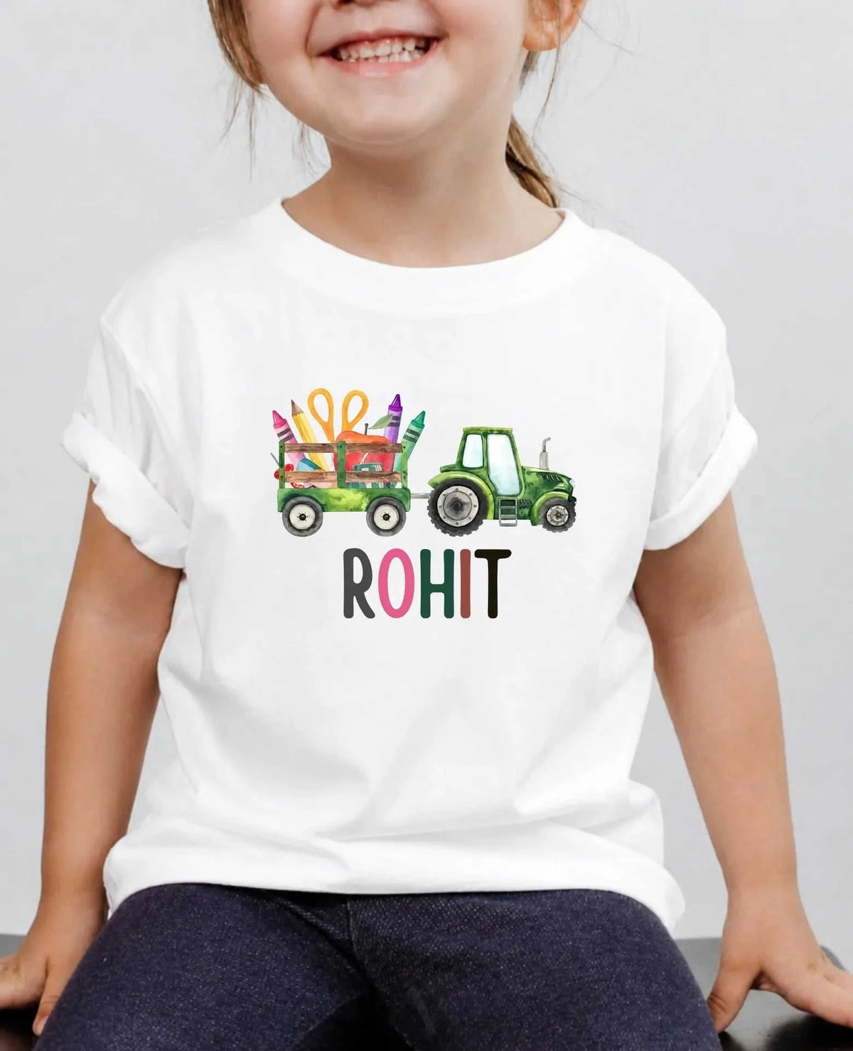 Colorful Crayon Custom Kid Cotton Tshirt Swiftsoul