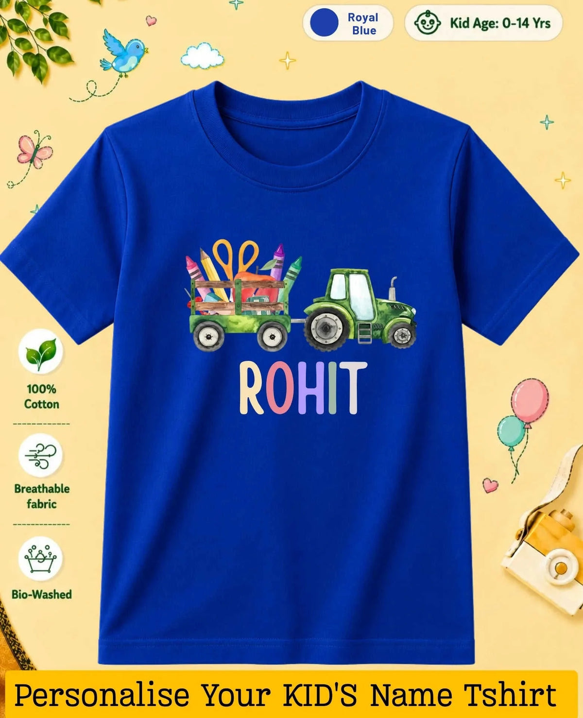 Colorful Crayon Custom Kid Cotton Tshirt Swiftsoul