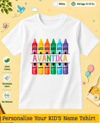 Colorful Crayon Custom Kid Cotton Tshirt Swiftsoul