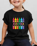 Colorful Crayon Custom Kid Cotton Tshirt Swiftsoul