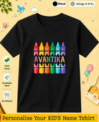 Colorful Crayon Custom Kid Cotton Tshirt Swiftsoul