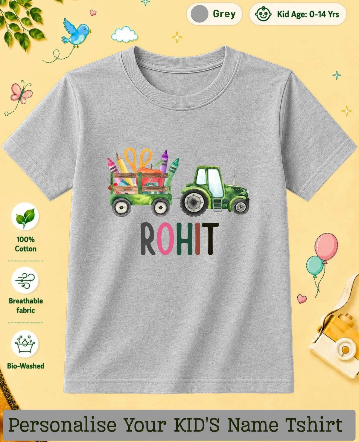 Colorful Crayon Custom Kid Cotton Tshirt Swiftsoul