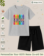 Colorful Crayon Custom Kid's Co-ord Set Swiftsoul