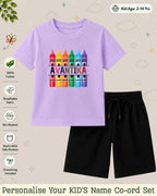 Colorful Crayon Custom Kid's Co-ord Set Swiftsoul