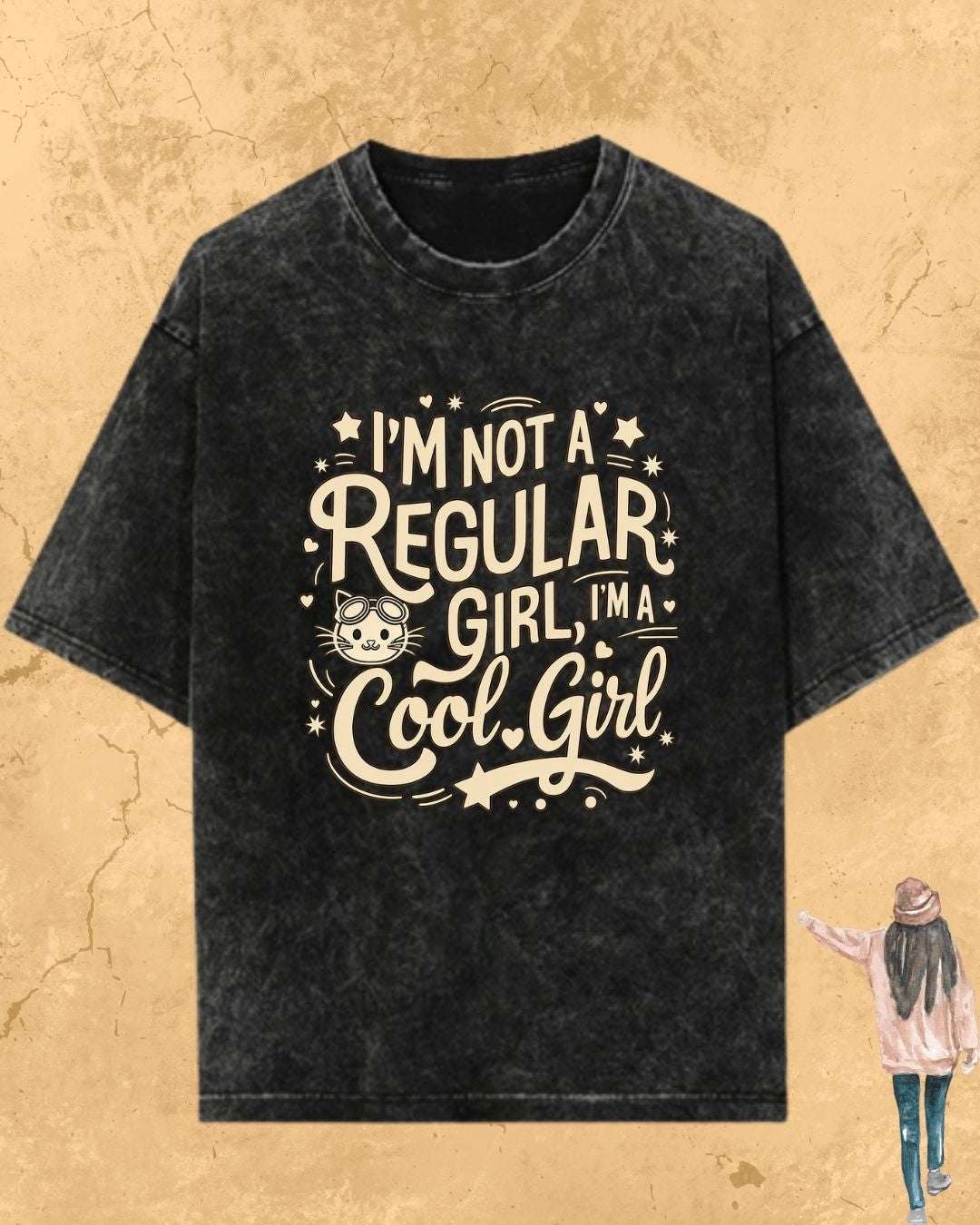 Cool Meow Girl Vibes Cotton Tee Billien LLC 
