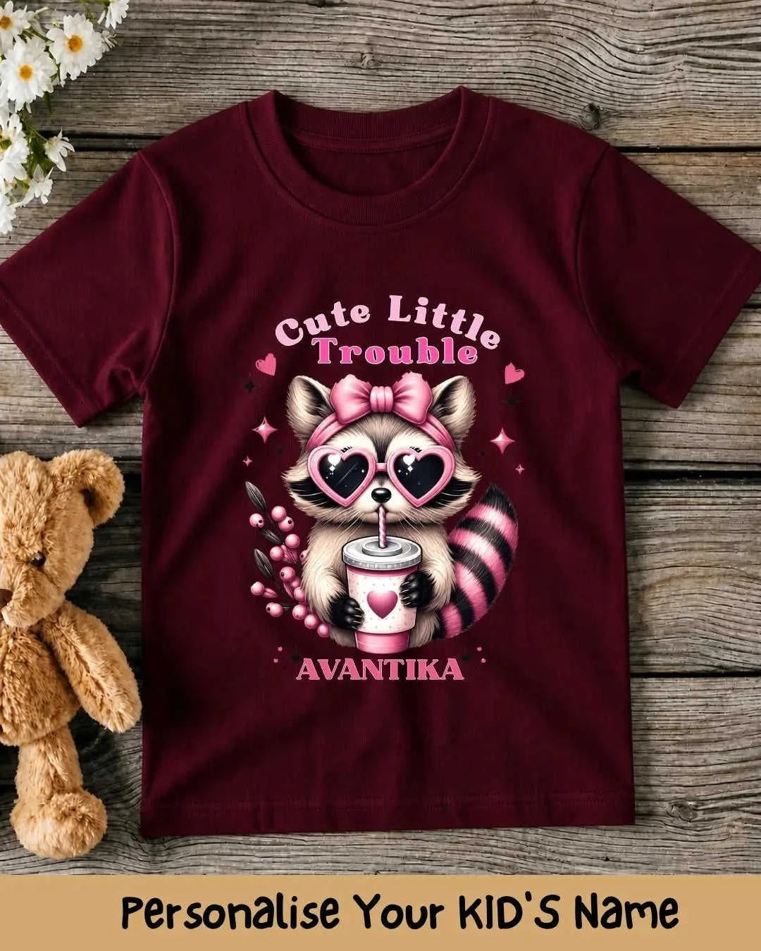 Custom Name Cute Character Kids Tee Swiftsoul 