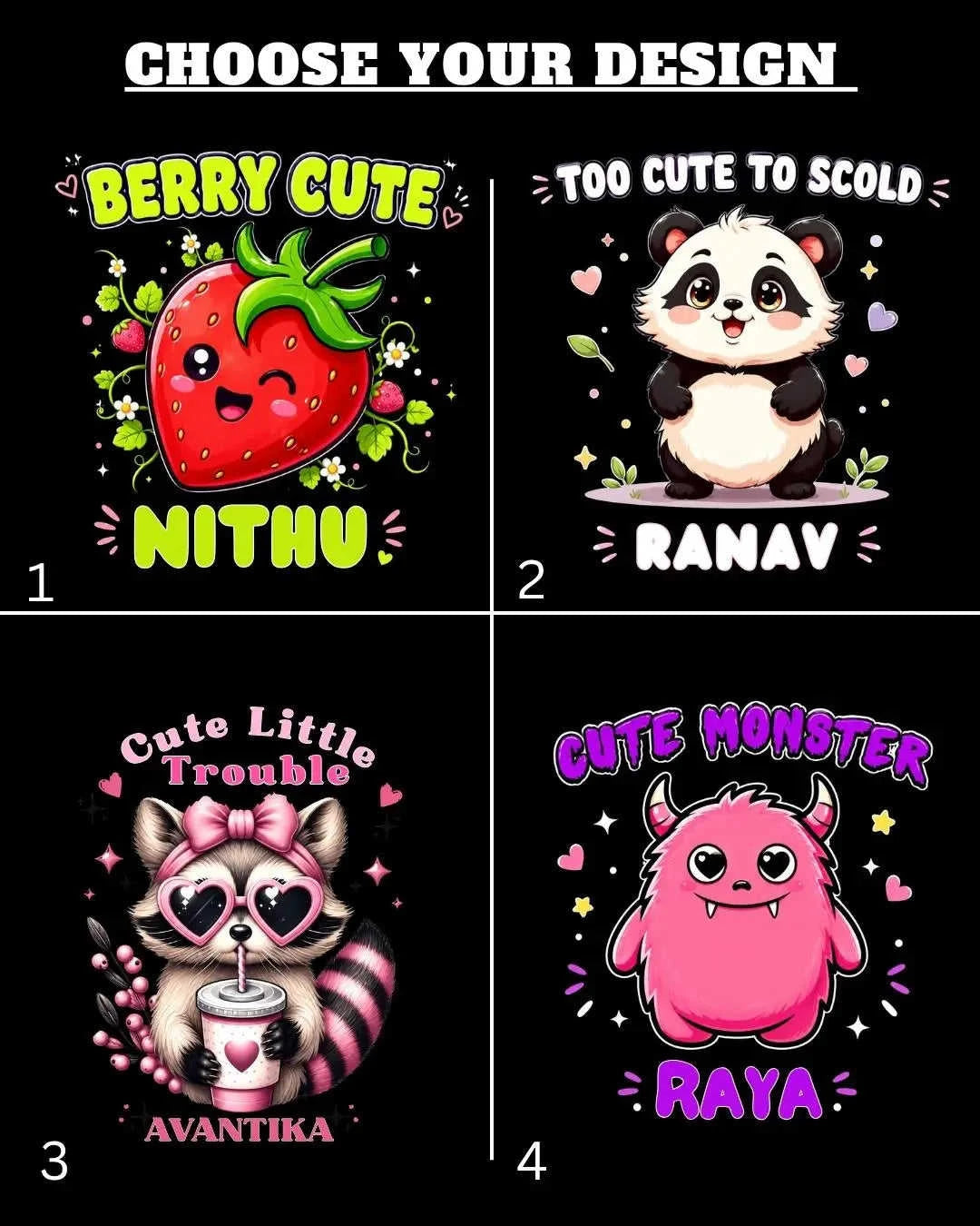 Custom Name Cute Character Kids Tee Swiftsoul 