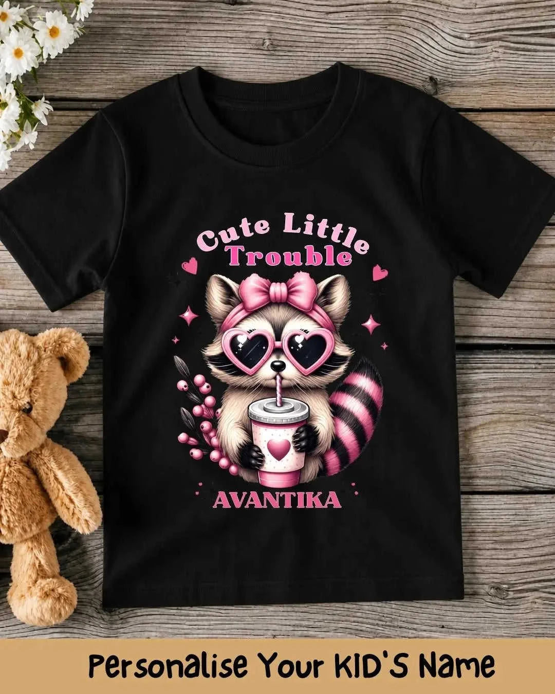 Custom Name Cute Character Kids Tee Swiftsoul 