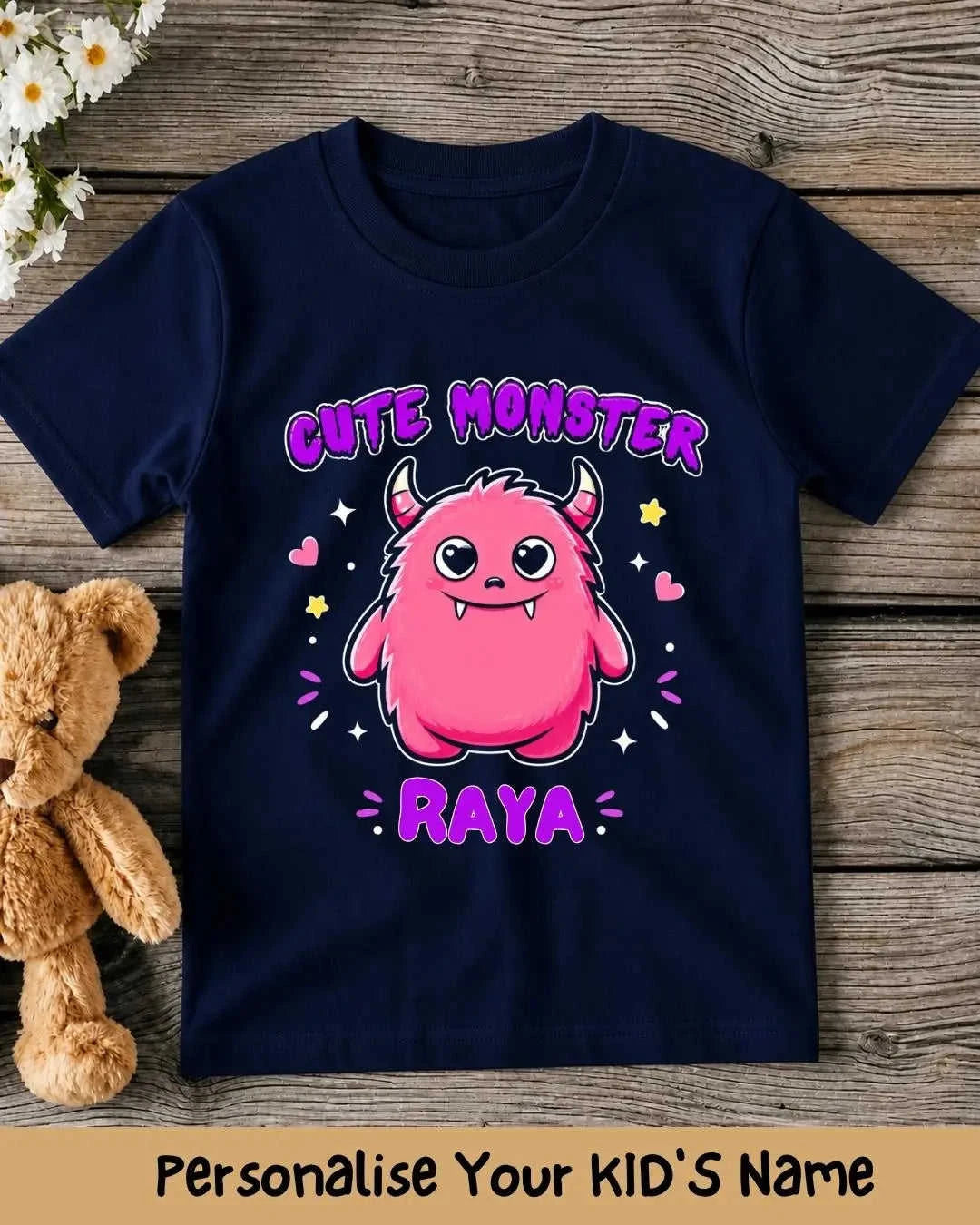 Custom Name Cute Character Kids Tee Swiftsoul 