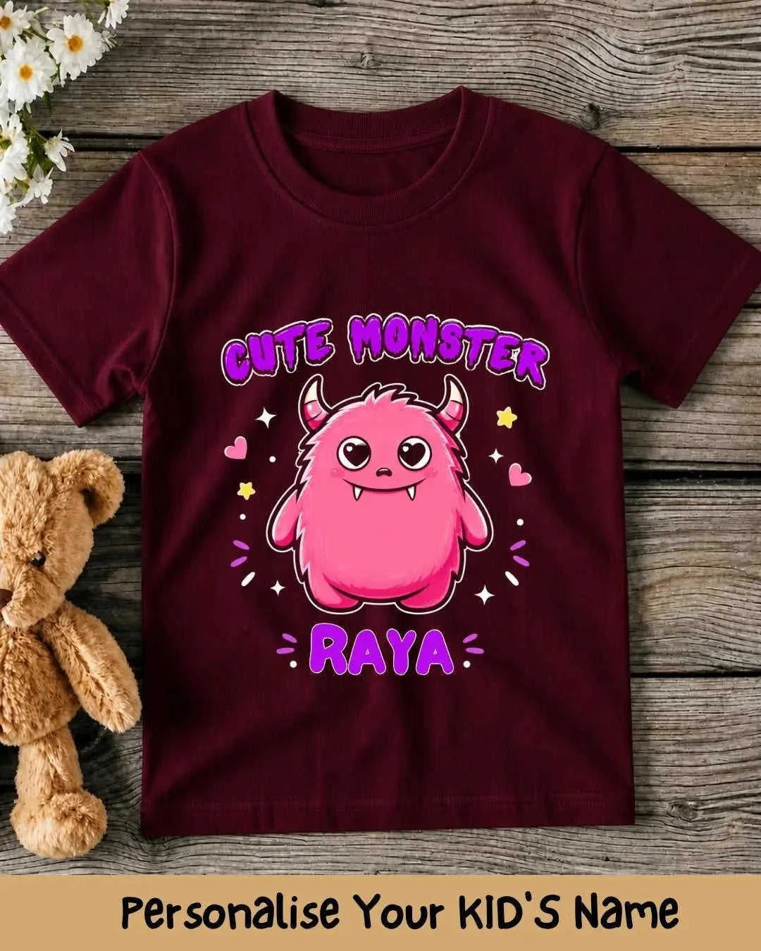 Custom Name Cute Character Kids Tee Swiftsoul
