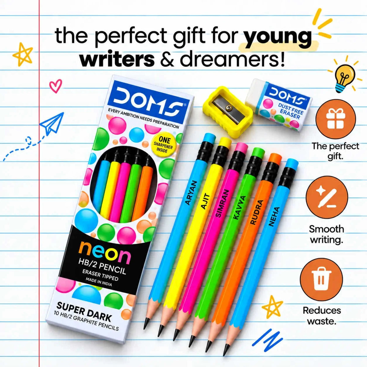 Custom Neon Pencils with Names Swiftsoul