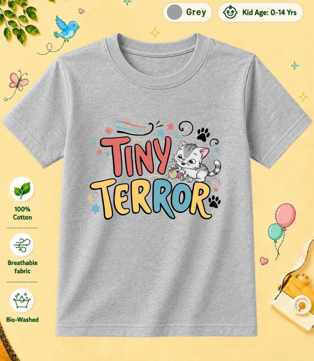 Cute Attitude Cat Kid Cotton Tee Swiftsoul