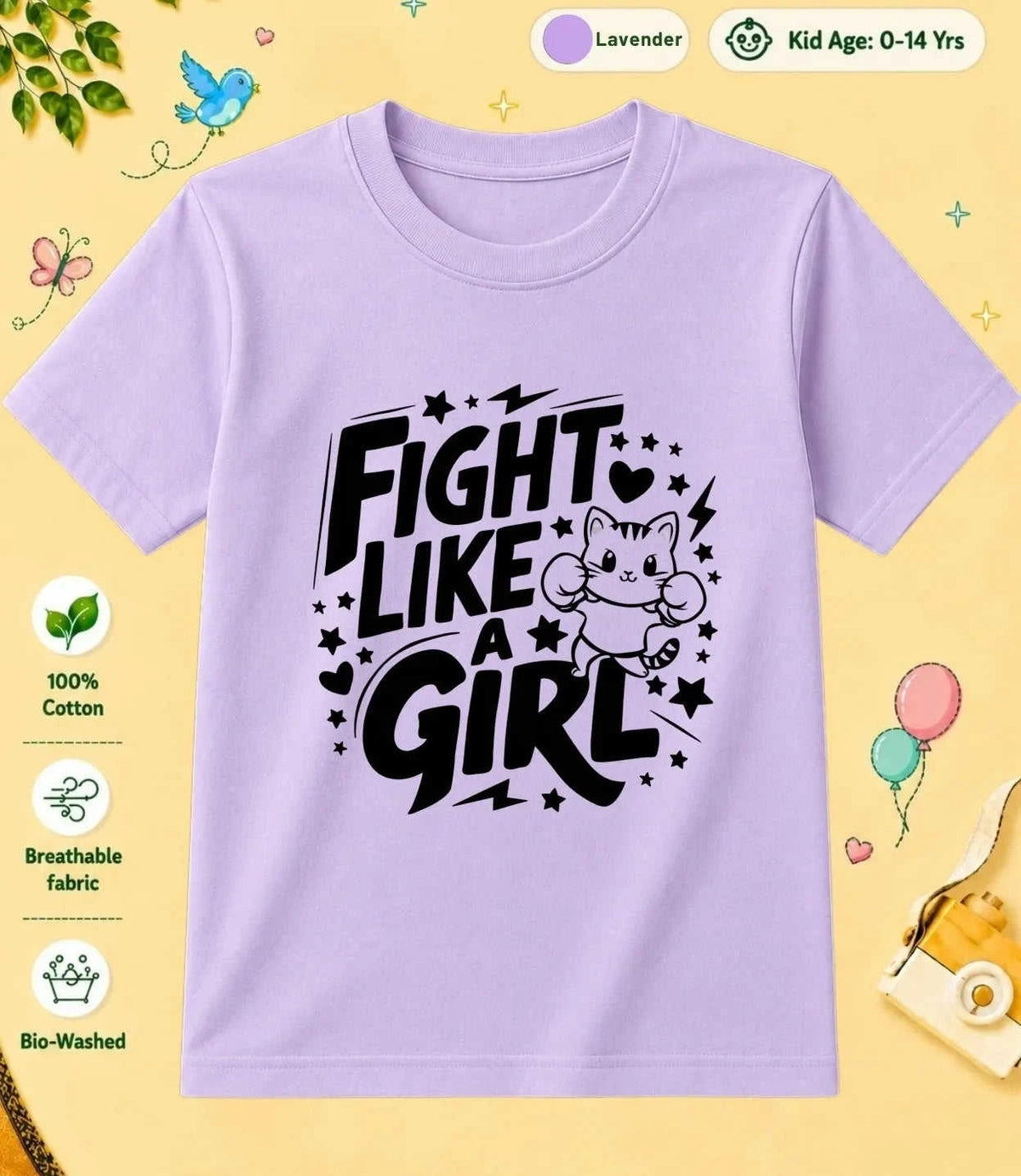 Cute Attitude Cat Kid Cotton Tee Swiftsoul